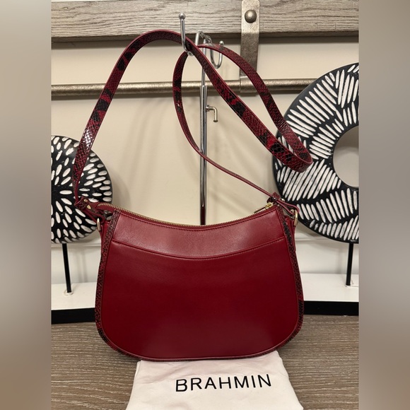 Brahmin Red Leather crossbody bag. - Picture 2 of 16